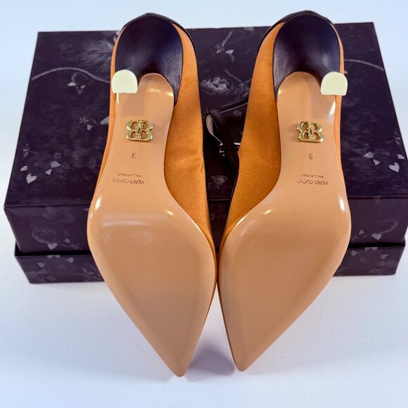 Beautiisoles by Robin Shreiber Satin and Leather Mary-Jane style Heels - Picture 10 of 11